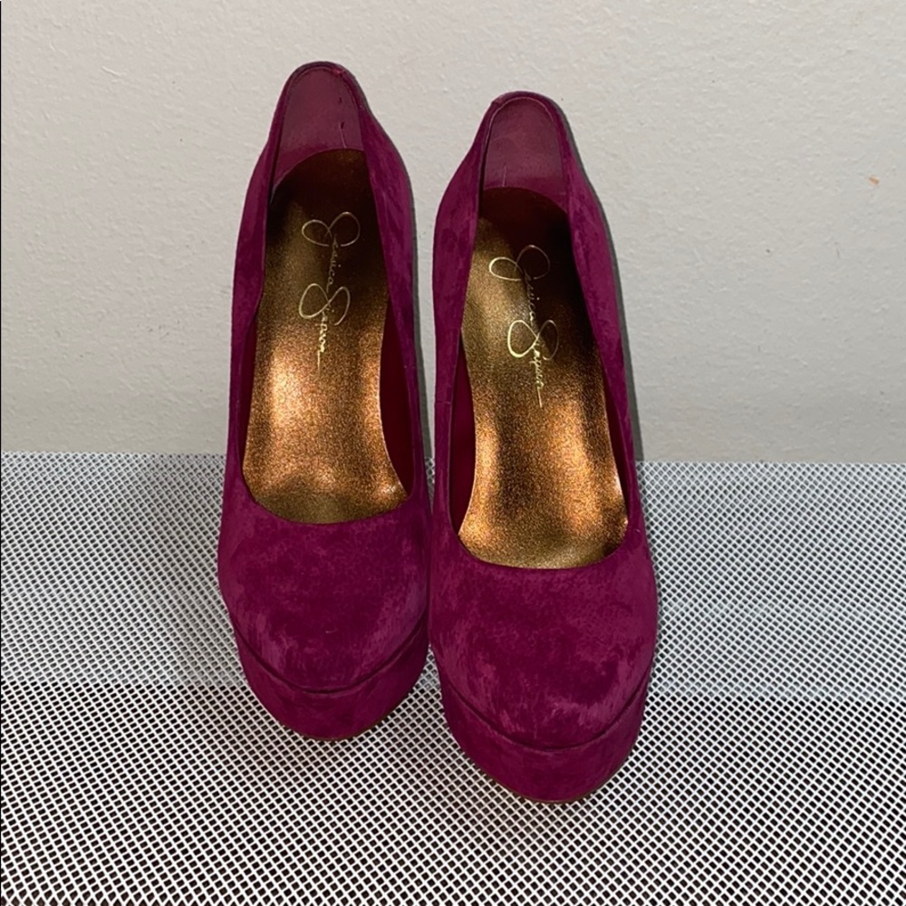 Jessica Simpson suede leather heel
